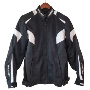 Sedici Women's Black and White Performance Motorcycle Jacket Size Small PREOWNED